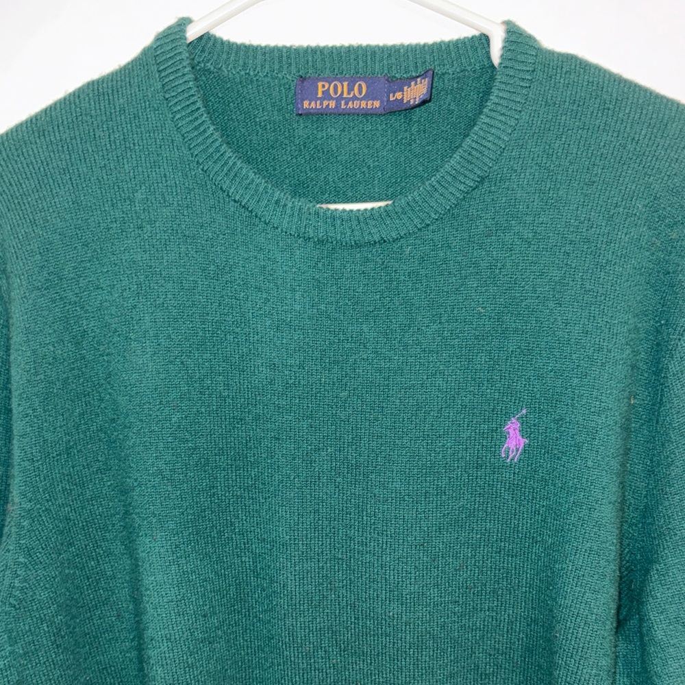 Polo by Ralph Lauren Men's Dark Green Crewneck Sweater - Picture 2 of 5